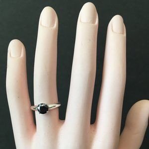 Genuine Black Diamond Ring - 1.02ct Solitaire